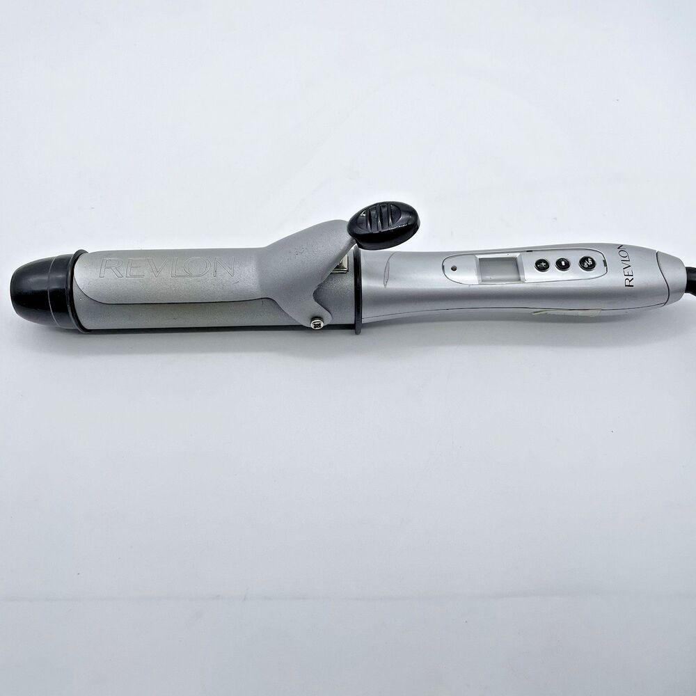 Revlon Model RV 078 Large Barrel Curling Iron Styling Wand 1 1/2" Silver Black